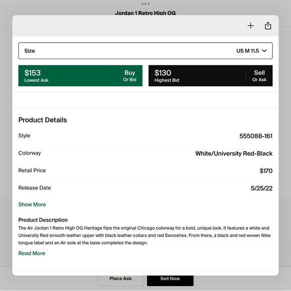 Nike Air Jordan 1 OG - Picture 8 of 8